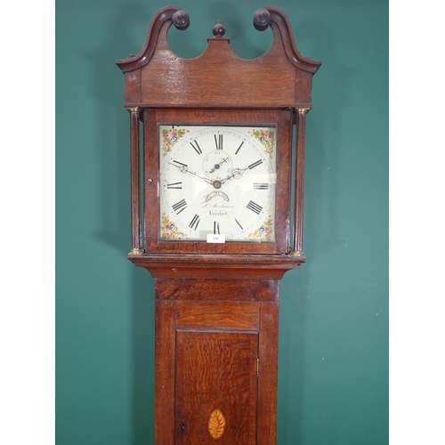 326 - WITHDRAWN-A 19th Century Longcase Clock with square painted dial by D. Mortimer, Hereford in oak and... 