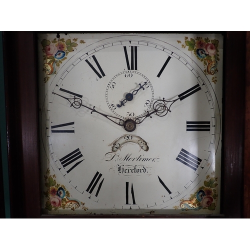 326 - WITHDRAWN-A 19th Century Longcase Clock with square painted dial by D. Mortimer, Hereford in oak and... 