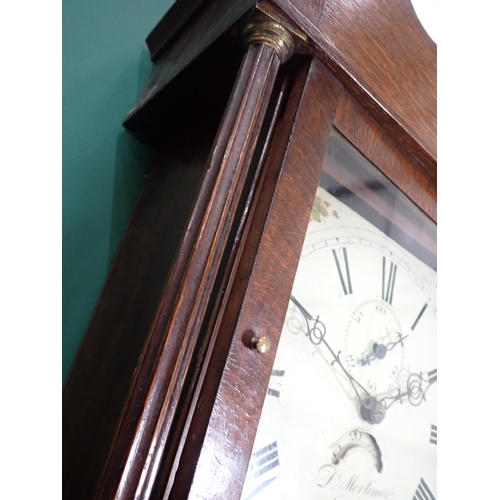 326 - WITHDRAWN-A 19th Century Longcase Clock with square painted dial by D. Mortimer, Hereford in oak and... 