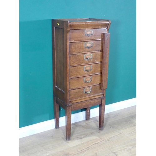 351 - A Globe-Wernicke oak Music Cabinet or Chest 3ft 9in H x 1ft 5in W