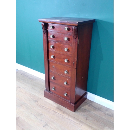 352 - A 19th Century walnut Wellington Chest 3ft 5in H x 1ft 8in W