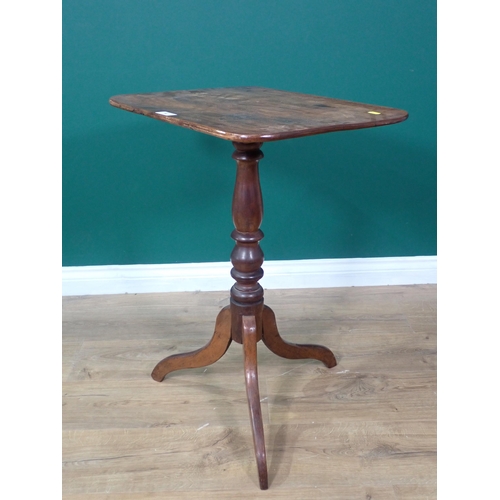 36 - A Victorian mahogany Pillar Table with rectangular top 2ft 4in H x 1ft 9in W