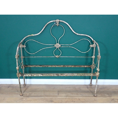 361 - A Victorian white painted iron Bench lacking seat 3ft 9in W x 3ft 9in H