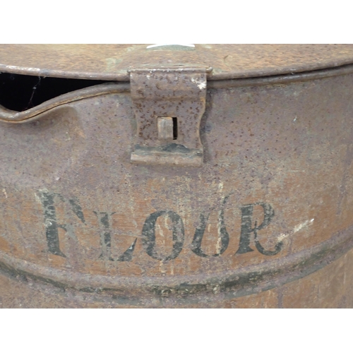 377 - A metal Flour Bin stamped McKetrick Bros. 2ft 9in H x 2ft D