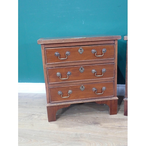 378 - A pair of Georgian style mahogany Bedside Chests each fitted three drawers 1ft 9in H x 1ft 8in W