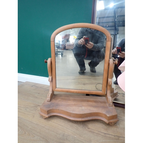 380 - A mahogany framed Wall Mirror, a Victorian walnut Dressing Mirror, two oval Wall Mirrors and a pair ... 