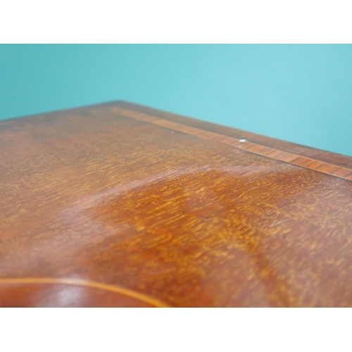 384 - An Edwardian mahogany and inlaid Bureau fitted three drawers 3ft 1in H x 2ft W