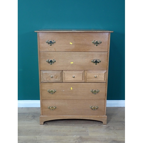 43 - Two modern oak veneered Chests of drawers 3ft 7in H x 2ft 8in W and 3ft 6in W x 2ft 3in H