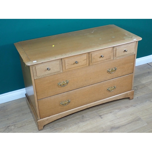 43 - Two modern oak veneered Chests of drawers 3ft 7in H x 2ft 8in W and 3ft 6in W x 2ft 3in H