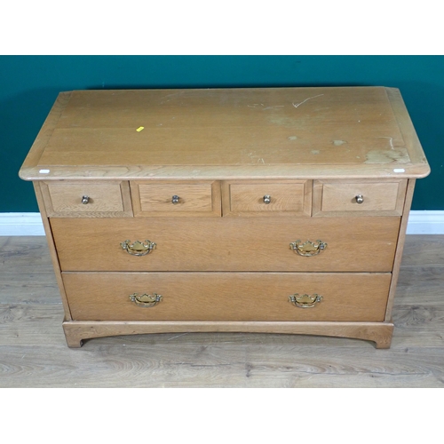 43 - Two modern oak veneered Chests of drawers 3ft 7in H x 2ft 8in W and 3ft 6in W x 2ft 3in H