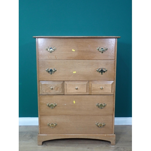 43 - Two modern oak veneered Chests of drawers 3ft 7in H x 2ft 8in W and 3ft 6in W x 2ft 3in H