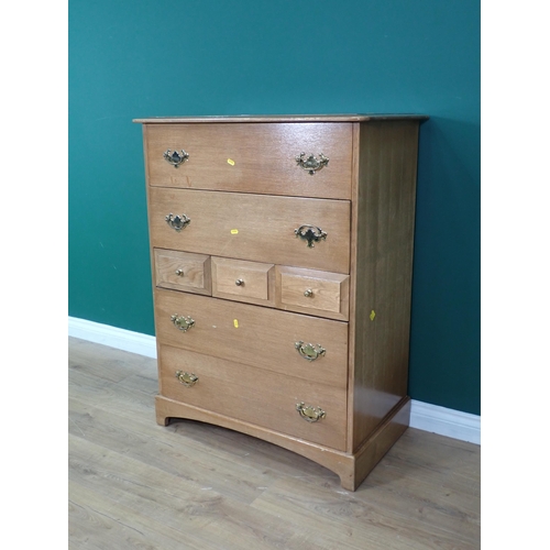 43 - Two modern oak veneered Chests of drawers 3ft 7in H x 2ft 8in W and 3ft 6in W x 2ft 3in H