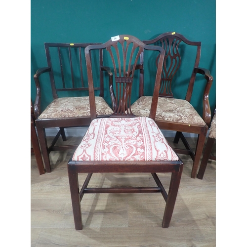 446 - Five assorted mahogany Elbow Chairs