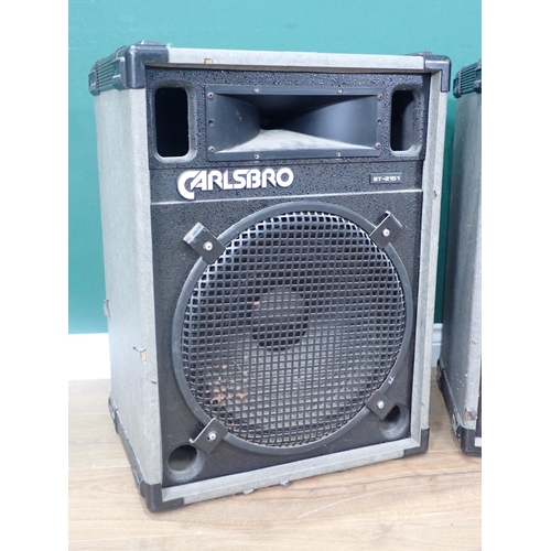 449 - A pair of Carlsbro ST-215 1 Speakers, passed PAT