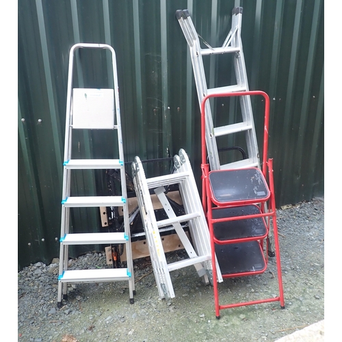 559 - A Workmate, a folding Ladder, three sets of Steps and a Sack Truck