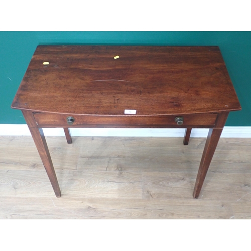 56 - A 19th Century mahogany Side Table fitted single frieze drawer mounted upon square cut tapering supp... 