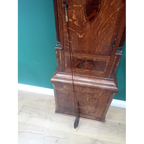 563 - A 19th Century 28 day Longcase Clock with arched moon phase dial with two subsidiary dials by Wether... 