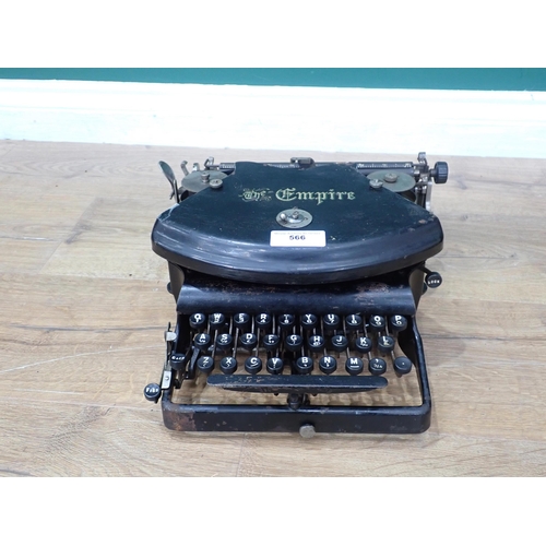 566 - An Empire No.1 Typewriter, Serial No.53771. Radial thrust typewriter manufactured in Canada, was pat... 