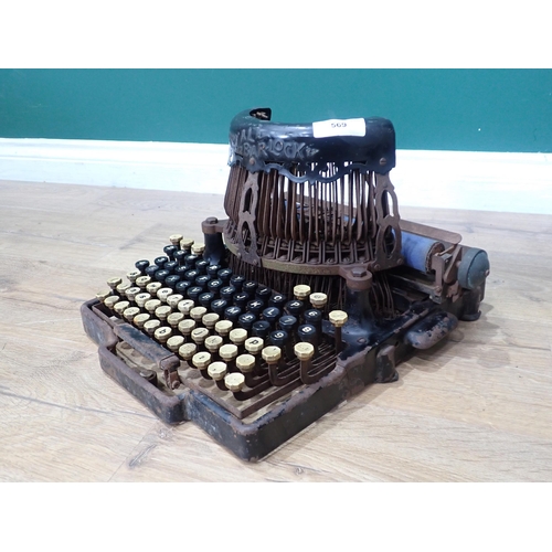 569 - A Royal Barlock No.12 Typewriter, C.1907, Serial No. 49032, standard manual typewriter for restorati... 