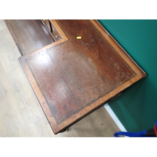 58 - A 19th Century mahogany and satinwood crossbanded Sideboard fitted five drawers converted from a squ... 