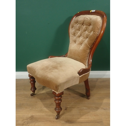 588 - A 19th Century ash country Elbow Chair with pierced splat back 3ft 4in H x 2ft 3in W and a Victorian... 