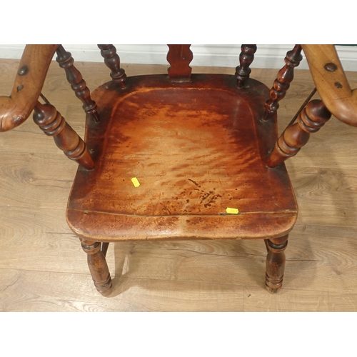 588 - A 19th Century ash country Elbow Chair with pierced splat back 3ft 4in H x 2ft 3in W and a Victorian... 