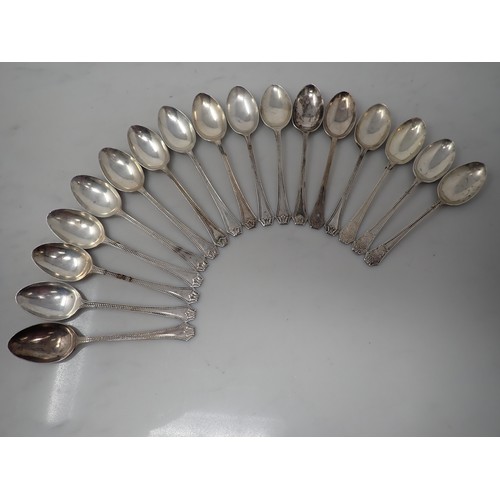 150 - Fourteen George V silver Teaspoons, bead pattern, Birmingham 1930/33, etc, and three similar Spoons