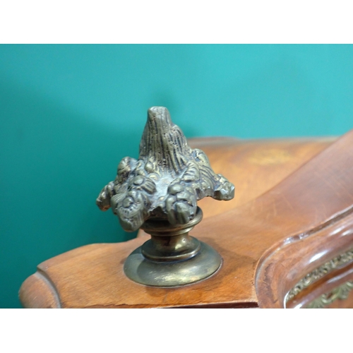 60 - A French walnut veneered serpentine fronted Corner Cabinet with gilded brass mounts 5ft 7in H x 2ft ... 