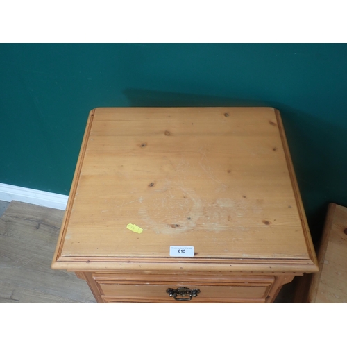 615 - A Georgian style pine set of Drawers mounted on shaped ogee bracket feet 2ft 7in H x 1ft 8in W and a... 