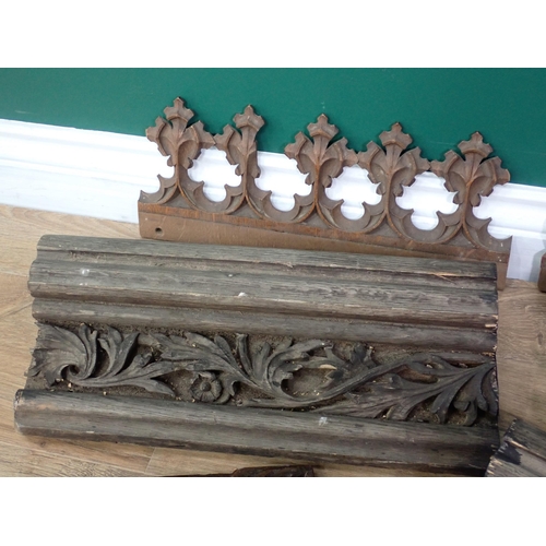 638 - A box of antique carved Friezes and Sections