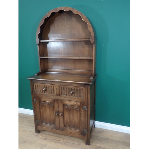 639 - An Old Charm style oak Dresser and Rack