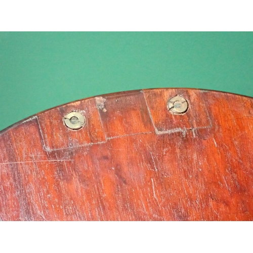 656 - A 19th Century oval mahogany Tray with satinwood musical instrument inlay and crossbanding 2ft 3in W