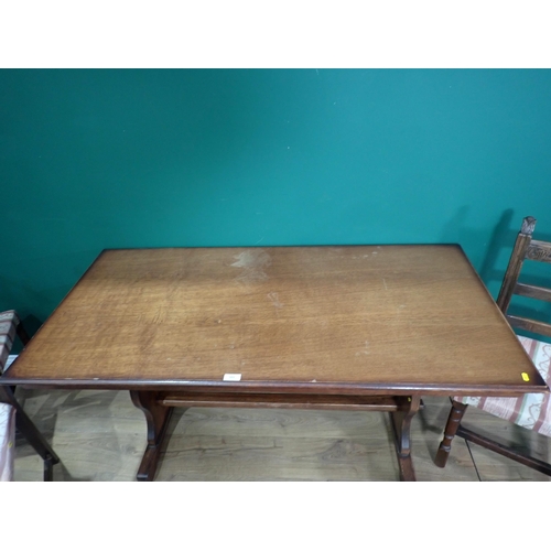 664 - An oak Refectory Table and four oak Dining Chairs