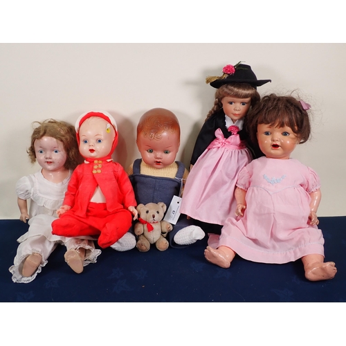 67 - Five composition or celluloid Dolls