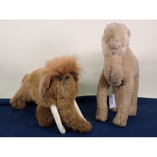 68 - Three baby composite Dolls and three soft toys; a Rabbit, a Camel and a Merrythought
Woolly Mammoth