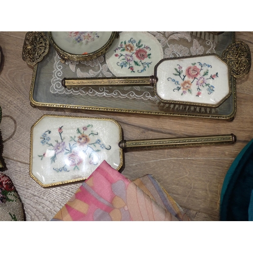 690 - A box of Ladies Hats and Dressing Table items