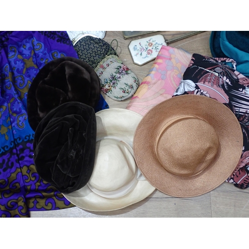 690 - A box of Ladies Hats and Dressing Table items