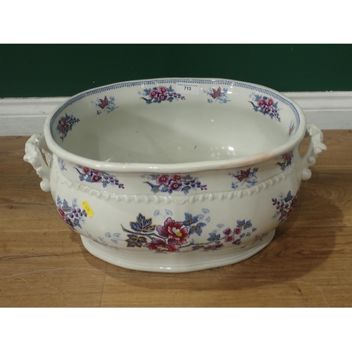 713 - A Japan Flower Stores ceramic two handled Footbath