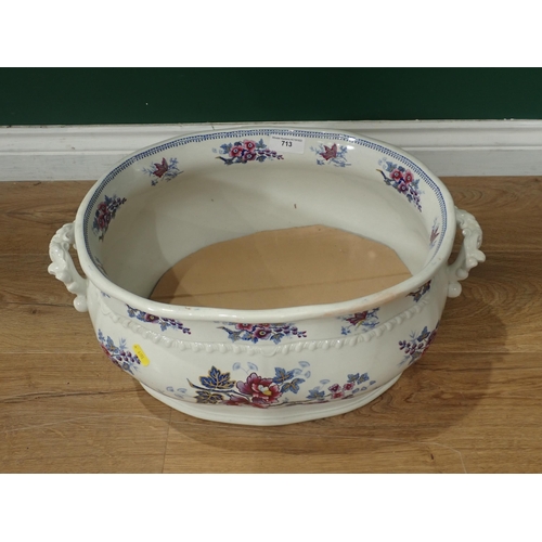 713 - A Japan Flower Stores ceramic two handled Footbath