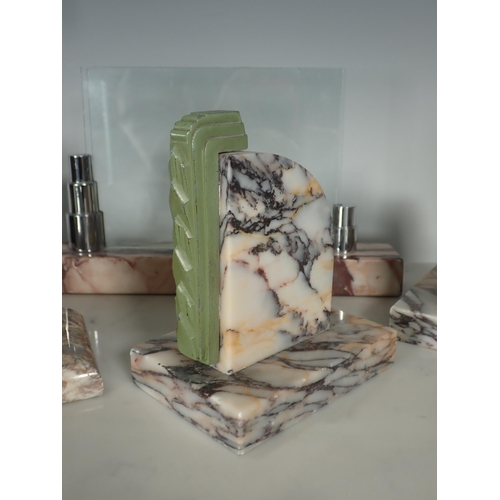 720 - An Art Deco style Figure of a Dancing Girl 16in H, an Art Deco marble pair of Bookends and a Photo F... 