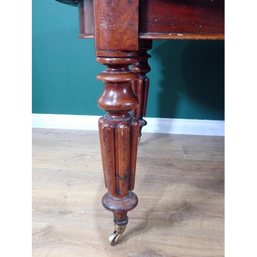 9 - A Victorian mahogany D-end extending Dining Table with wind out action, winder and spare leaf mounte... 