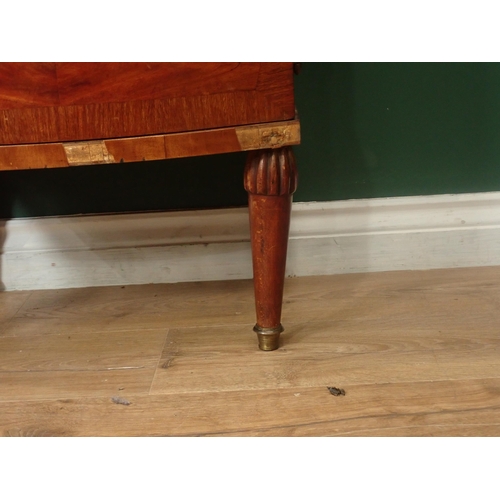 207 - A Continental marble topped walnut Bedside Stand