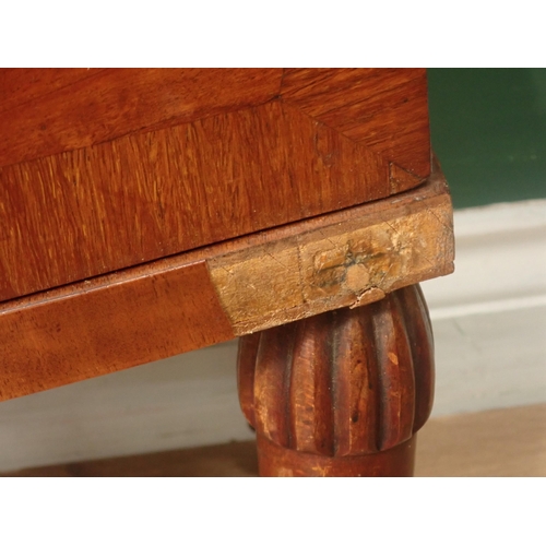 207 - A Continental marble topped walnut Bedside Stand