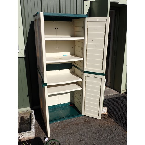 300 - A plastic two door utility Cupboard