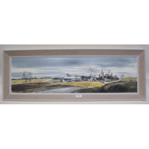 408 - MICHAEL D. BARNFATHER. Winford, Nr Bishops Stortford, Herts, signed, oil on canvas, 15 x 42in. Prove... 