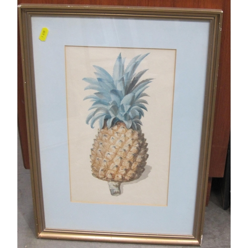 431 - ENGLISH SCHOOL, 19th Century. A still life of a Pineapple, watercolour, 13 x 8in; together with a mi... 