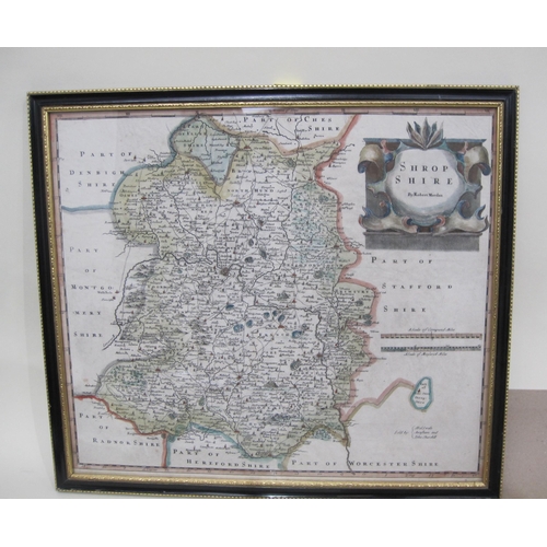 439 - ROBERT MORDEN. Two engraved Maps of Shropshire and Herefordshire; together with a large selection of... 