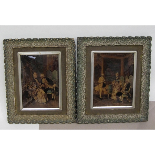 443 - CONTINENTAL SCHOOL. Two Crystolleums depicting 'An Introduction' and 'A Proposal', 10 x 7in; a pair;... 