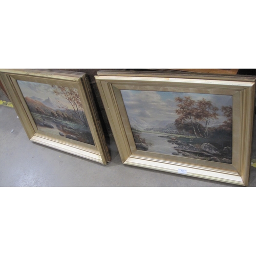 717 - W. KNOX. Tranquil river landscapes, signed and dated 1911, oil on canvas, 16 x 20in; a pair (2)