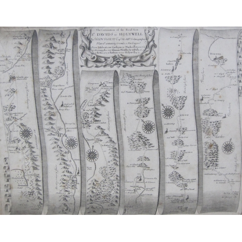 726 - JOHN OGILBY. The Continuation of the Road from St Davids to Holywell, engraved Map, 13½ x 17in; two ... 